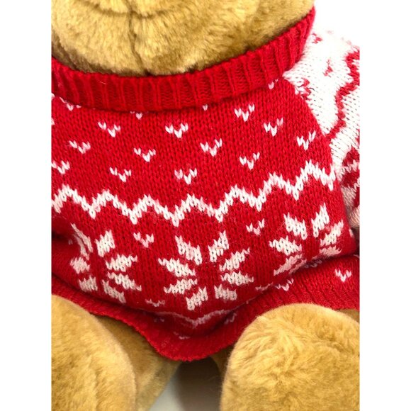 Paddington Bear Happy Holidays 1998 Vtg Plush Toy Sears Red Snowflake Sweater - Picture 10 of 14
